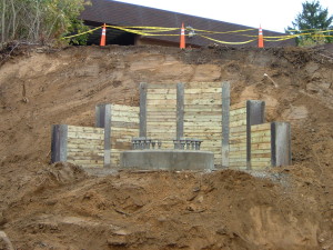 Drilled pier foundation and earth retention